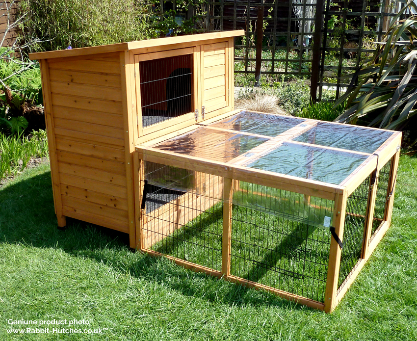 Double Hutch And Run with run cover on run